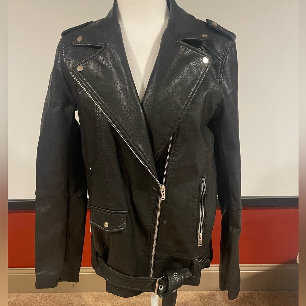 Zara oversized black moto jacket. Medium.